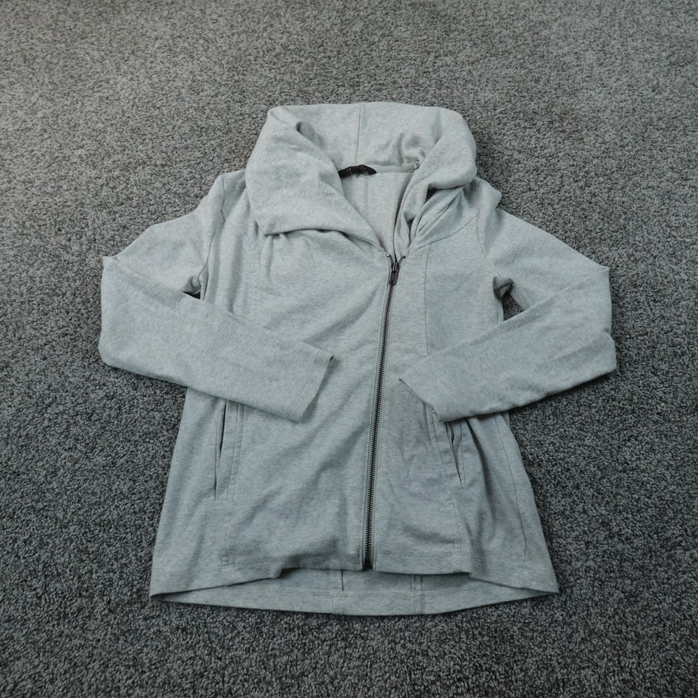 Banana Republic Sweatshirt Womens S Gray Asymmetrical Full Zip Sweater Jacket